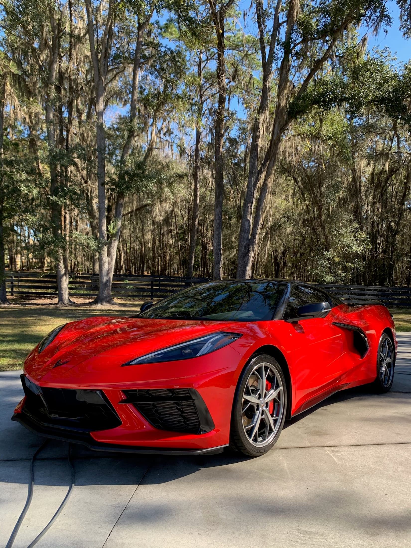 A red Corvette C8 after a Next Level detail